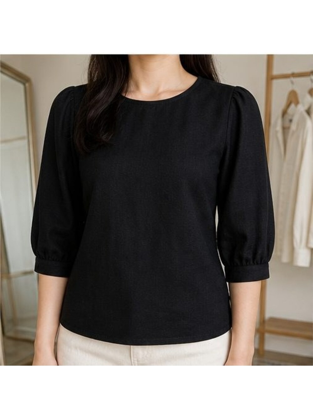 Black Ruffle Blouse - Picture 2 of 6